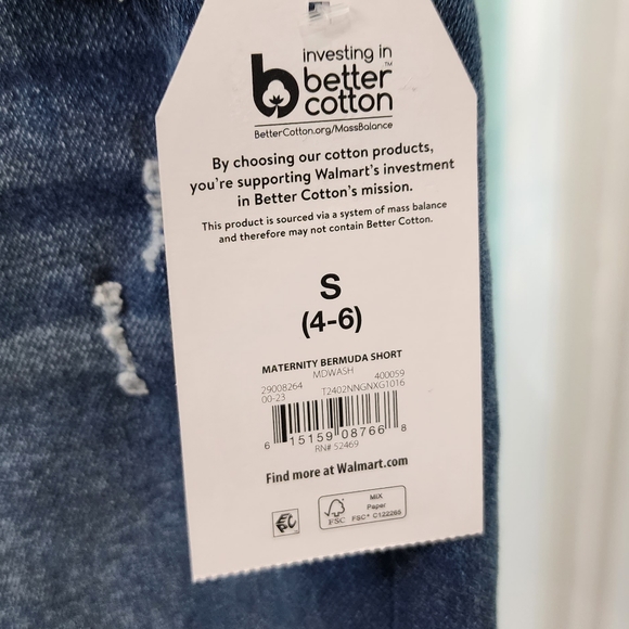 Time & Tru Maternity Denim Bermuda Shorts Sz Small NWT - Picture 6 of 6